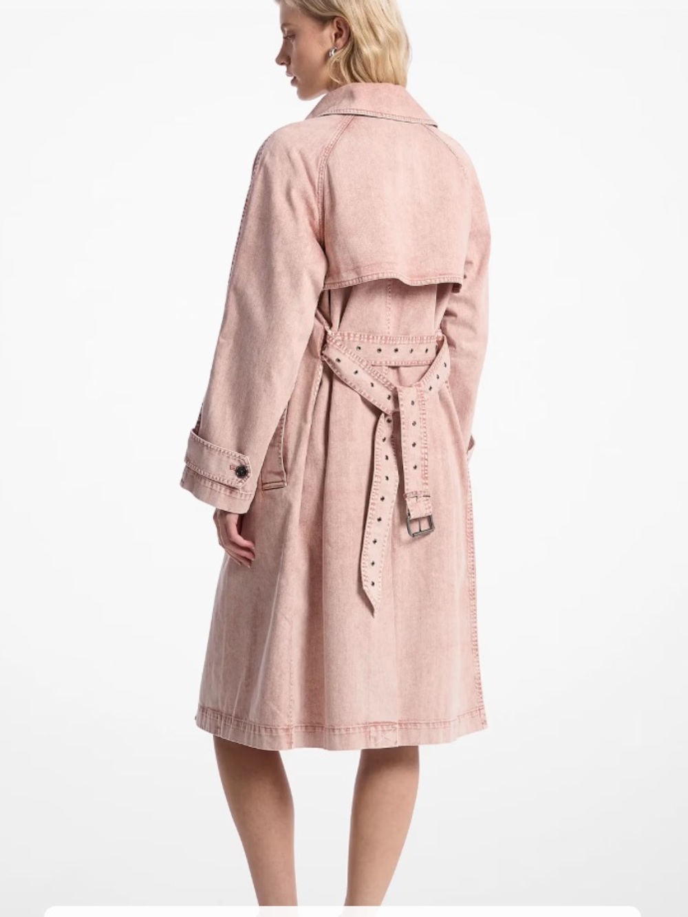 MICHAEL Michael Kors Dusty Pink Stud-Detail Trench Coat - Picture 2 of 5